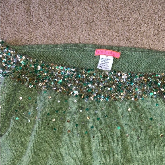 Vintage super soft green long sleeve sparkly top - Picture 7 of 8